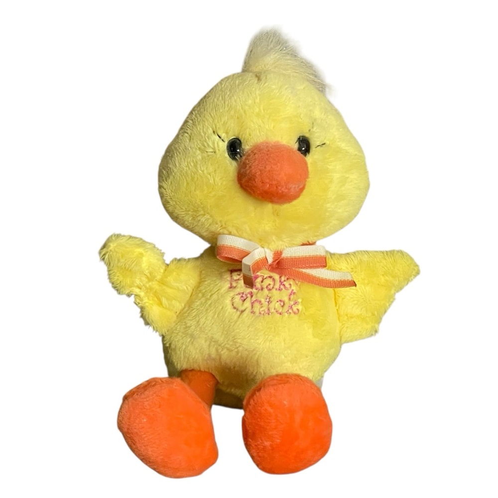 GALERIE 7" Plush Stuffed Toy Yellow and Orange Chick ‘Funky Chick’